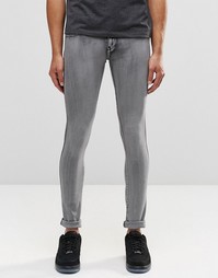 Серые выбеленные супероблегающие джинсы Dr Denim Kissy - Светло-серый