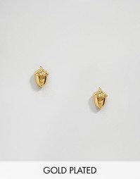 Позолоченные серьги-гвоздики в виде желудей Gorjana - Золотой
