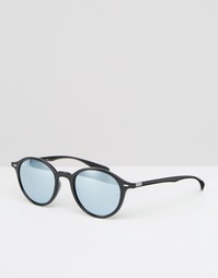 Круглые солнцезащитные очки с серебристыми блестящими стеклами Ray-Ban