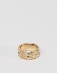Золотистое массивное кольцо Icon Brand Range - Золотой