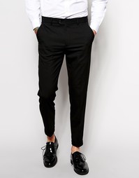 Укороченные брюки скинни в строгом стиле ASOS - Черный