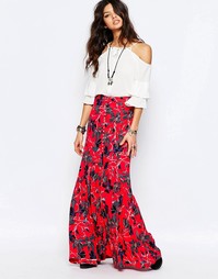 Юбка макси с красным принтом Free People - Красный