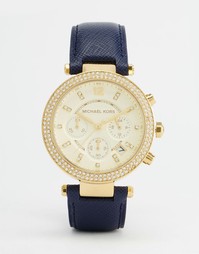 Часы с синим кожаным ремешком Michael Kors Parker MK2280 - Темно-синий