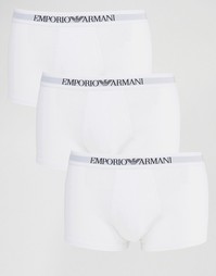 3 хлопковых бокеров‑брифов Emporio Armani - Белый