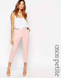 Укороченные крепдешиновые брюки-сигареты ASOS PETITE - Телесный