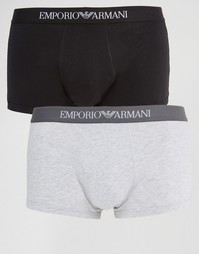 2 хлопковых бокеров‑брифов Emporio Armani