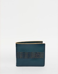 Кожаный бумажник с перфорацией Original Penguin - Синий