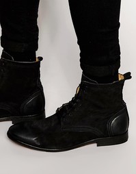 Ботинки из нубука на шнуровке Hudson Swathmore - Черный