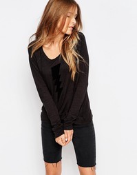 Укороченный пуловер с принтом Sundry - Винтажный черный