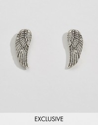 Уголки для воротника в виде крыльев Reclaimed Vintage - Серебряный