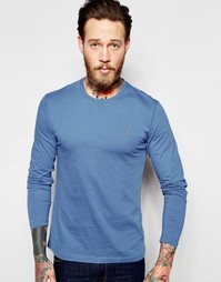 Синий лонгслив слим с логотипом F Farah - Сумеречный голубой