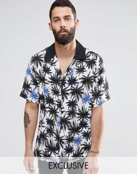 Рубашка классического кроя с пальмовым принтом Reclaimed Vintage