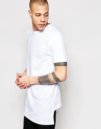 Супердлинная футболка асимметричной длины ASOS - Белый