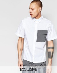 Рубашка с короткими рукавами, контрастным карманом и кромкой на завязк Black Eye Rags
