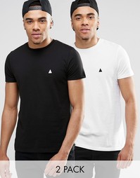 Комплект из 2 футболок с логотипом (белая/черная) ASOS СКИДКА 19%