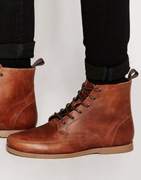 Светло-коричневые кожаные ботинки ASOS