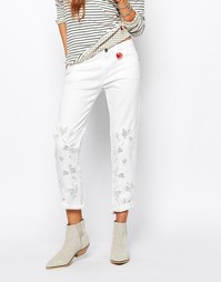 Прямые джинсы с сетчатыми вставками Maison Scotch Billie - Белый