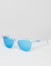 Квадратные солнцезащитные очки с синими зеркальными стеклами Oakley