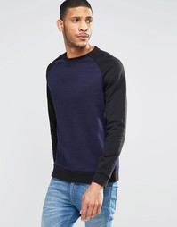 Темно-синий свитшот со вставками ASOS - Темно-синий