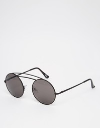 Черные круглые солнцезащитные очки в металлической оправе ASOS