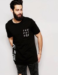 Длинная футболка ASOS - Черный