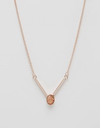 Ожерелье с планкой из бусин Coast - Розовое золото