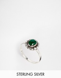 Серебряное кольцо с камнем ASOS Traveller - Зеленый