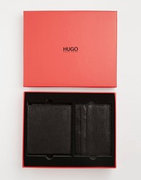 Складной кожаный бумажник и визитница в подарочной упаковке Hugo Boss