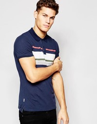 Поло с полосой на груди Tommy Hilfiger - Темно-синий