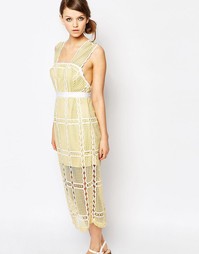 Кружевное платье миди без рукавов Alice McCall - Желтый