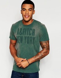 Зеленая футболка слим с принтом A &amp; Fitch NY Abercrombie &amp; Fitch
