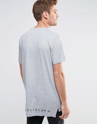 Длинная футболка с логотипом True Religion - Вереск-серый