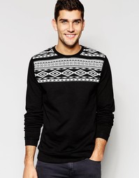 Свитшот с ацтекским узором ASOS - Черный