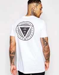 Удлиненная футболка с принтом сзади ASOS - Белый