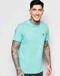 Зеленая футболка в разноцветный горошек Lyle &amp; Scott - Зеленый