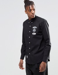 Рубашка слим с длинными рукавами и нашивками AAPE By A Bathing Ape