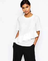Топ с оборками ASOS - Слоновая кость