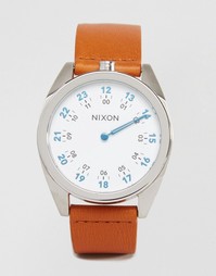 Часы с кожаным ремешком Nixon Genesis - Коричневый