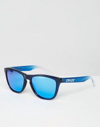 Квадратные солнцезащитные очки с синими зеркальными стеклами Oakley