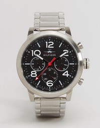Серебристые наручные часы с хронографом Tommy Hilfiger Jake 1791234