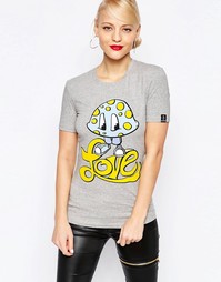 Футболка с грибом Love Moschino - Серый