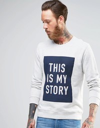 Свитшот с круглым вырезом Lee This Is My Story - Меланжевый экрю
