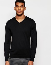 Джемпер из 100% хлопка с V‑образным вырезом United Colors of Benetton
