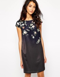 Платье с цветочной аппликацией Esprit - Черный