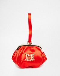 Атласный клатч Love Moschino - Красный