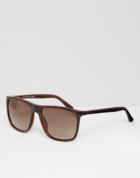 Солнцезащитные очки в квадратной черепаховой оправе Gucci - Коричневый