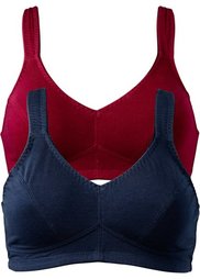 Бюстгальтер без косточек (2 шт.), чашка E (черный + белый) Bonprix