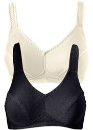 Бюстгальтер без косточек (2 шт.), чашка B (черный + белый) Bonprix