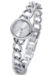 Часы на узком браслете-цепочке (розово-золотистый) Bonprix