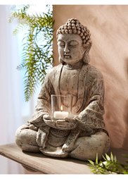 Подсвечник-статуэтка Будда (серый) Bonprix